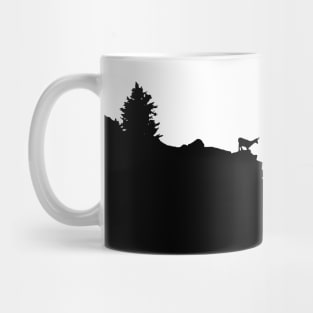 Chamois silhouette mountains Mug